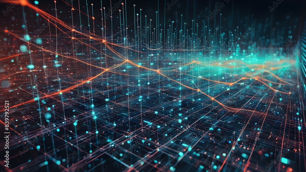 A computer generated image of a cityscape with a blue and orange background A computer generated image of a cityscape with a blue and orange background