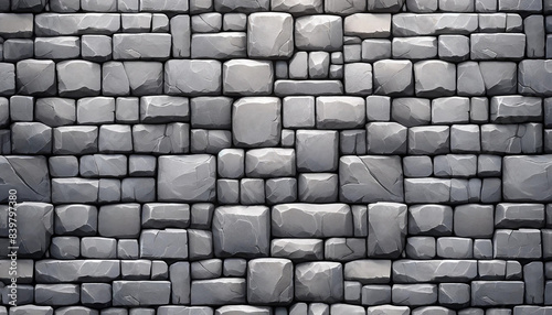 統一感のない大きさの石の石壁 photo