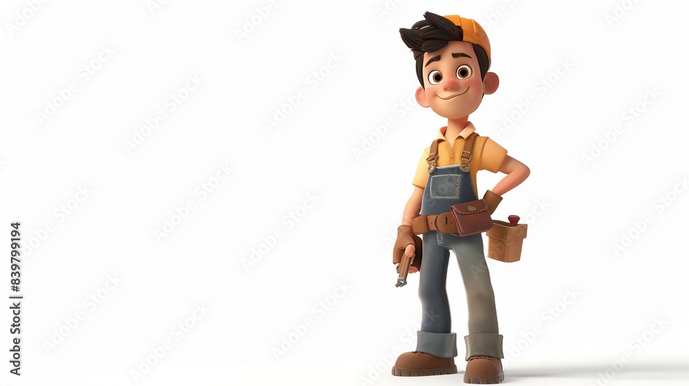 A stylized 3D cartoon character of a young artist on white background High quality 8k A stylized 3D cartoon character of a young artist on white background High quality 8k