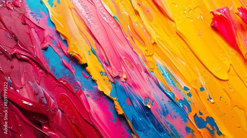 Abstract splash of paint  bright and colorful  artistic texture  copy space