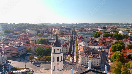 Wallpaper Mural Aerial view of annual Nations Fair, where masters from the national communities of Lithuania present their arts, crafts, national customs and traditions. Vilnius Old town, Lithuania. Torontodigital.ca