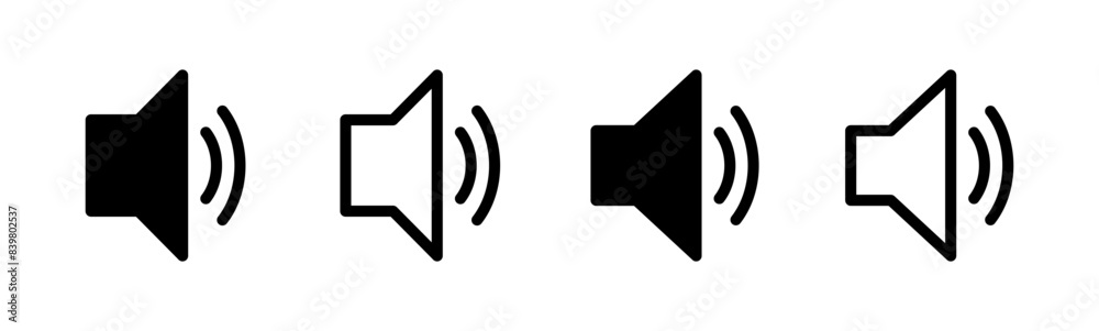 Speaker icon set. volume icon vector. loudspeaker icon vector. sound symbol Speaker icon set. volume icon vector. loudspeaker icon vector. sound symbol