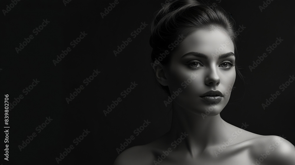 Fototapeta premium portrait of a model woman for beauty product Generative Ai