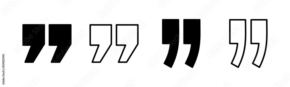 Quote icon set. Quotation mark symbol. Quote icon set. Quotation mark symbol.