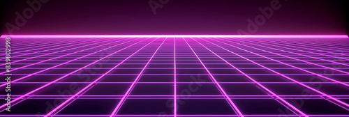 neon grid background with purple light, generative AI