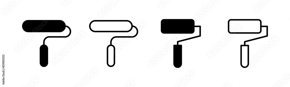 Paint icon set. paint brush icon vector. paint roller icon vector Paint icon set. paint brush icon vector. paint roller icon vector