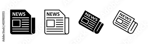 Newspaper icon set. news paper vector sign