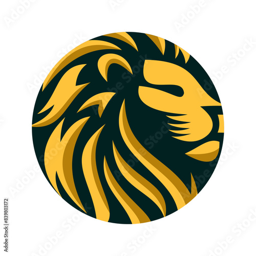 cool and modern round lion he...