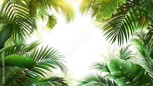 Tropical Palm Trees on Transparent Background - 3D Illustration File