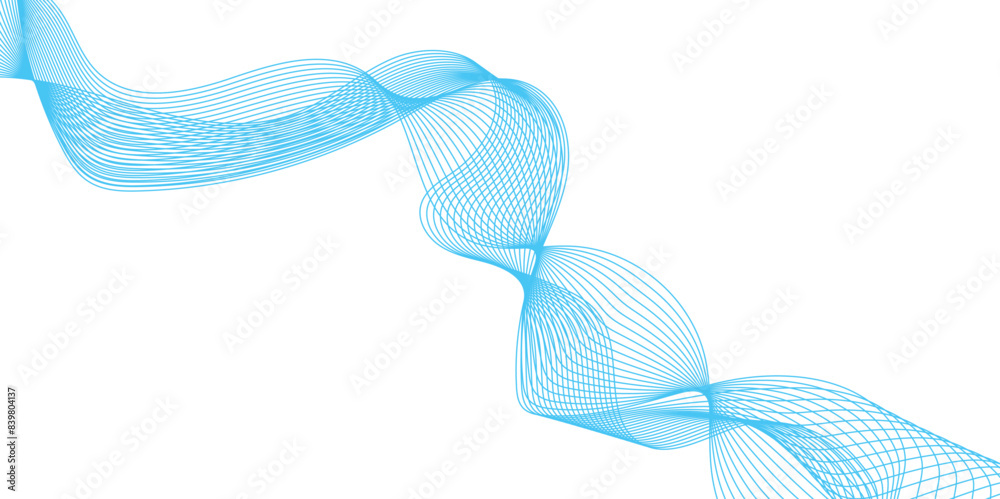 Abstract wavy blue stream element for design on transparent background ...