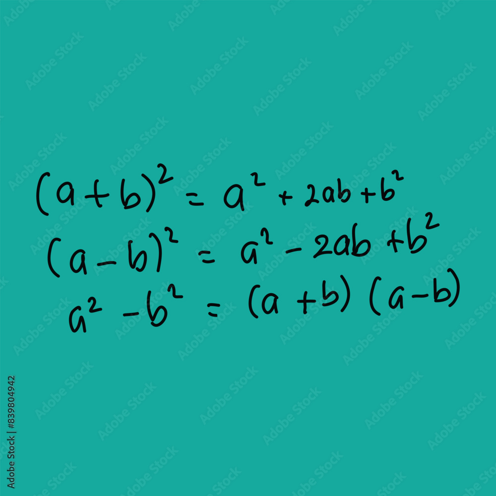 quadratic equation formula written in black ink. illustration of mathematical formulas in algebra material and quadratic equation sub material. perfect square forms quadratic equation formula written in black ink. illustration of mathematical formulas in algebra material and quadratic equation sub material. perfect square forms