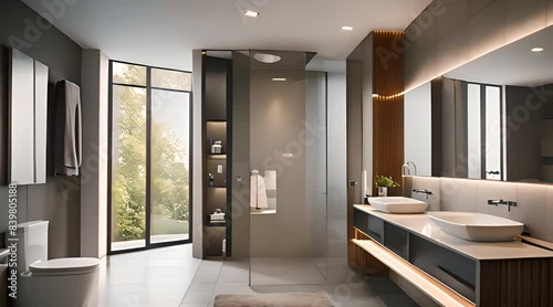modern bathroom ai generated video
