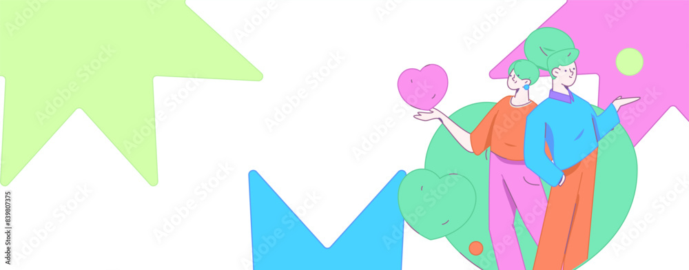 Happy Valentine's Day flat character vector concept business hand drawn illustration
Happy Valentine's Day flat character vector concept business hand drawn illustration