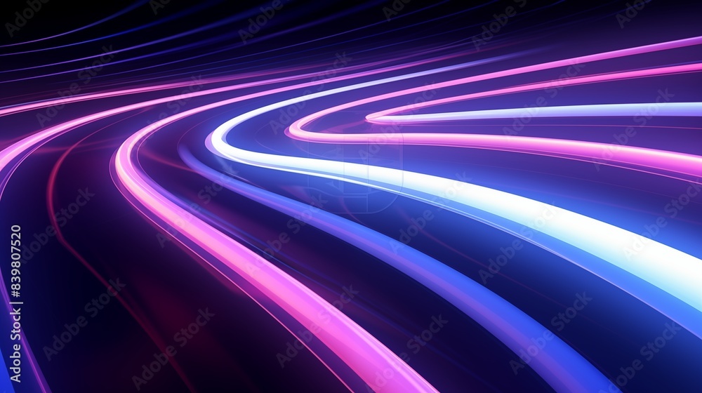 Abstract neon curves creating a dynamic and vibrant visual effect. Abstract neon curves creating a dynamic and vibrant visual effect.