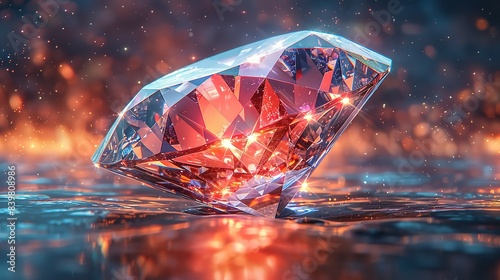 Shimmering Gem: An Artistic Rendition of a Sparkling Diamond