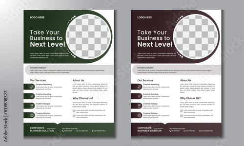 Business Flyer Corporate Flyer Template Geometric shape Flyer Circle Abstract Colorful concepts. #F5