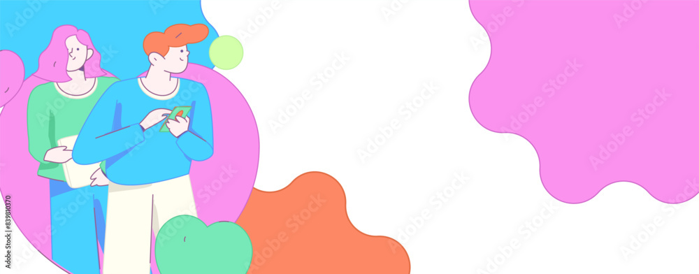 Happy Valentine's Day flat character vector concept business hand drawn illustration
