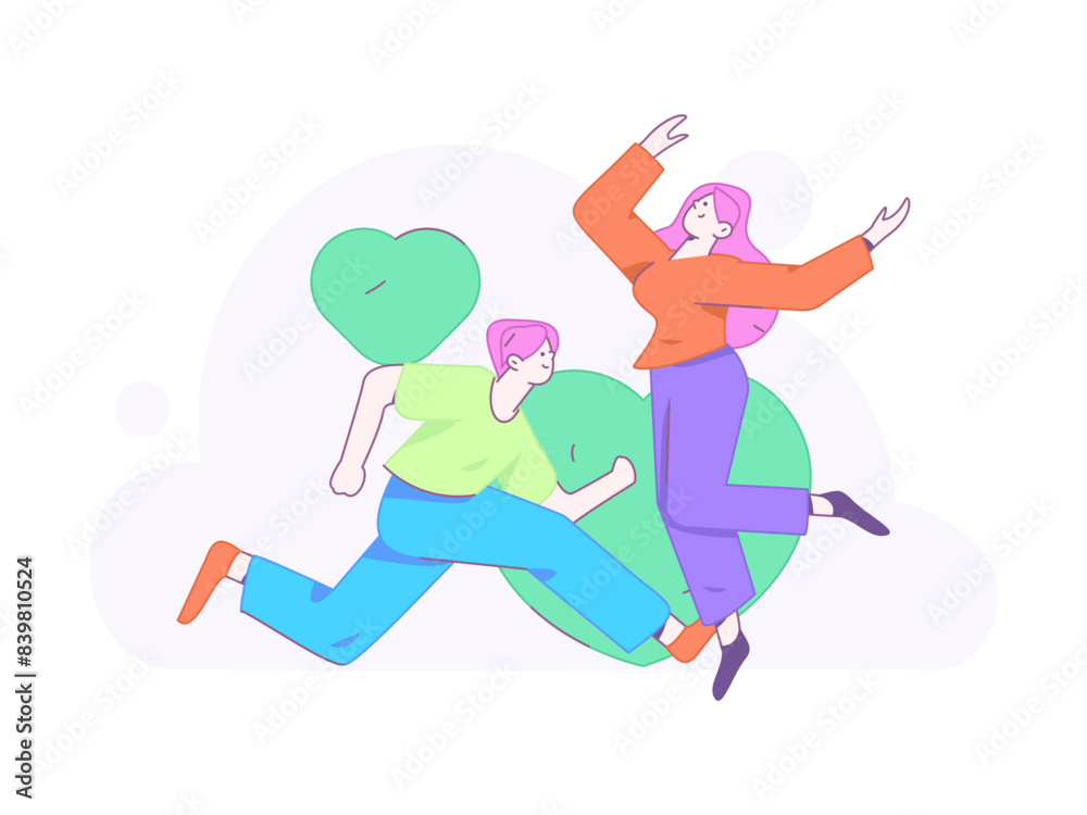 Happy Valentine's Day flat character vector concept business hand drawn illustration
Happy Valentine's Day flat character vector concept business hand drawn illustration