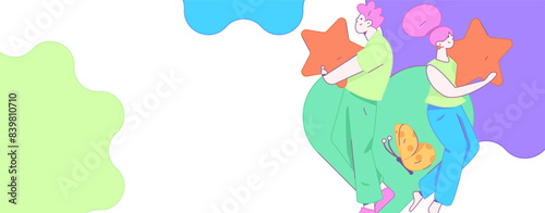 Happy Valentine's Day flat character vector concept business hand drawn illustration
