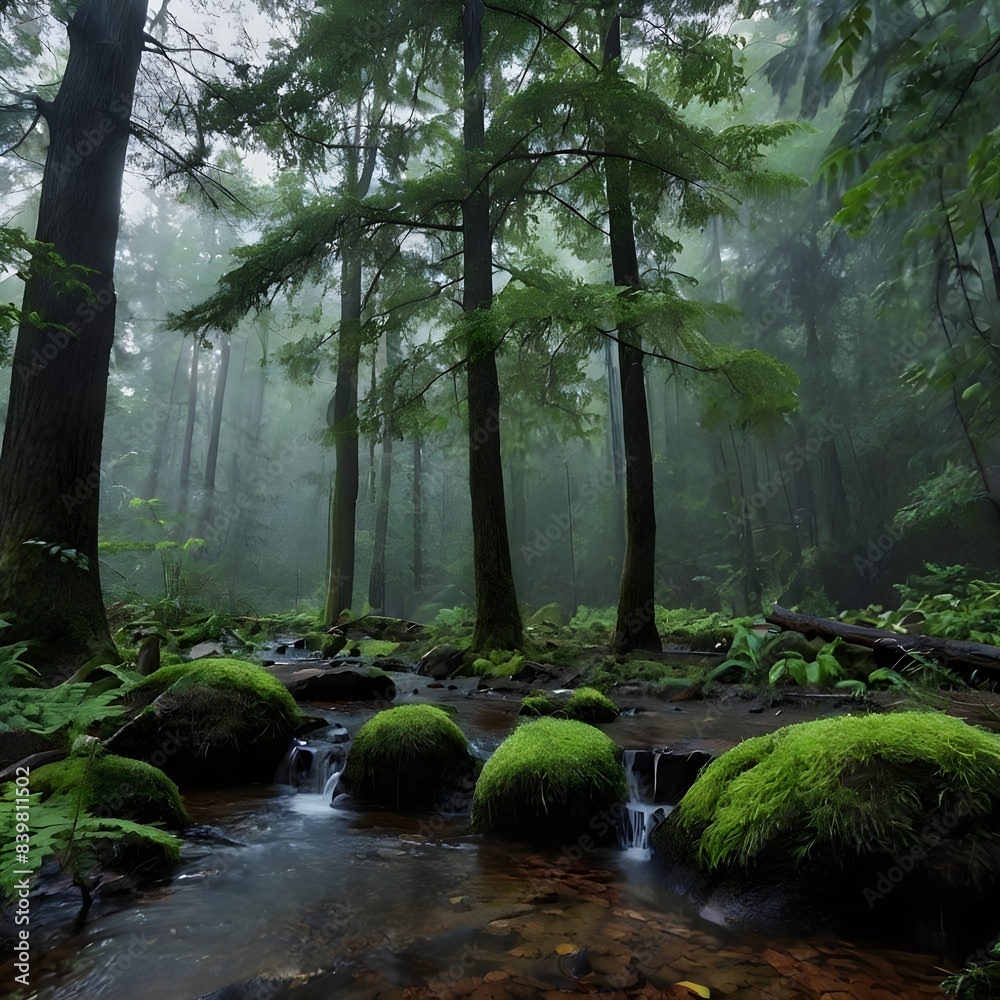 Obraz premium river in the forest