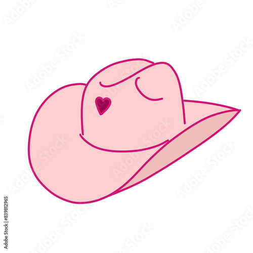 Pink Cowboy Hat Illustration