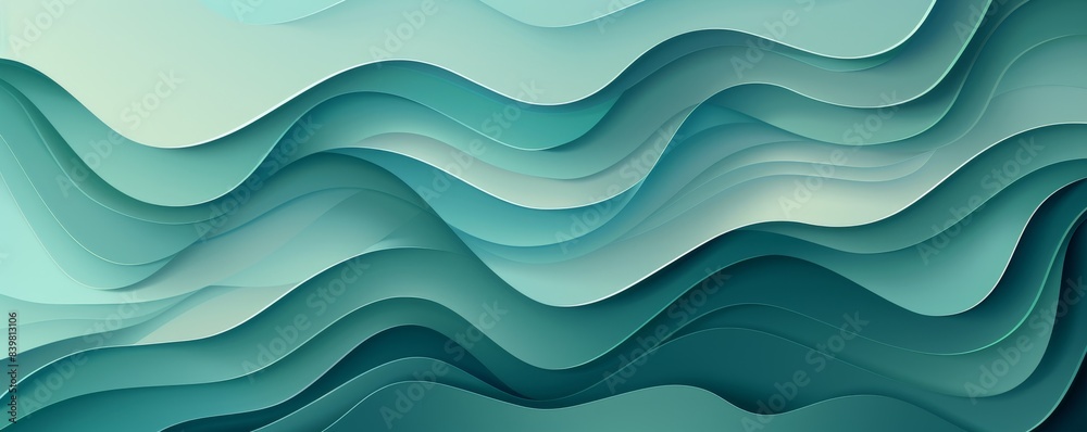 Abstract Wavy Seafoam Green Background