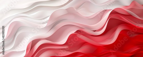 Abstract Red and White Waves