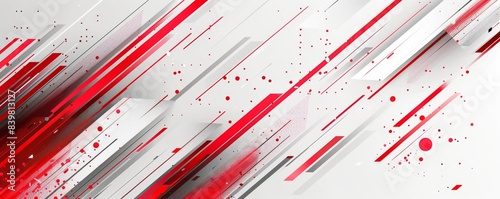 Abstract Red and White Dynamic Design