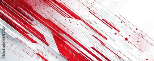 Abstract Red and White Geometric Design