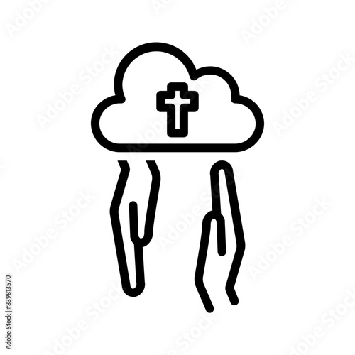 Vector black line icon for 