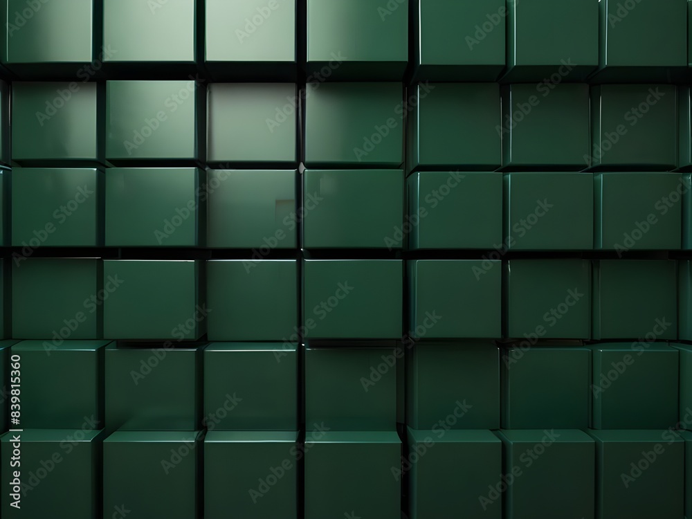 A geometric abstract green background with rectangular boxes creates a sense of order and balance Generative AI A geometric abstract green background with rectangular boxes creates a sense of order and balance Generative AI