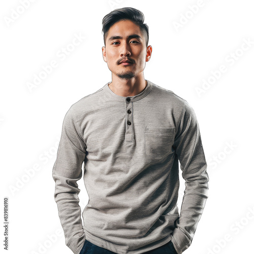 Portrait of a handsome young man smiling at camera isolated on a White Background