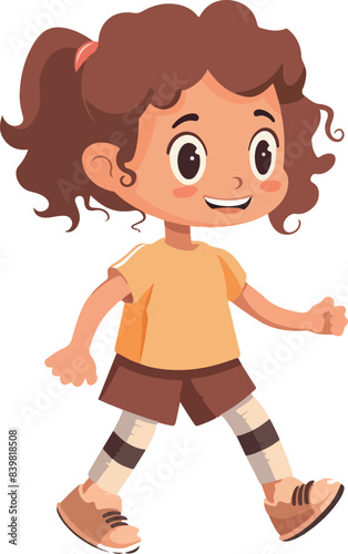 Smiling Girl Walking