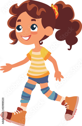 Smiling Girl Walking