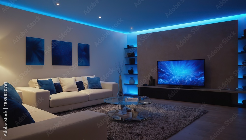 Fototapeta premium Modern luxury bed room night view
