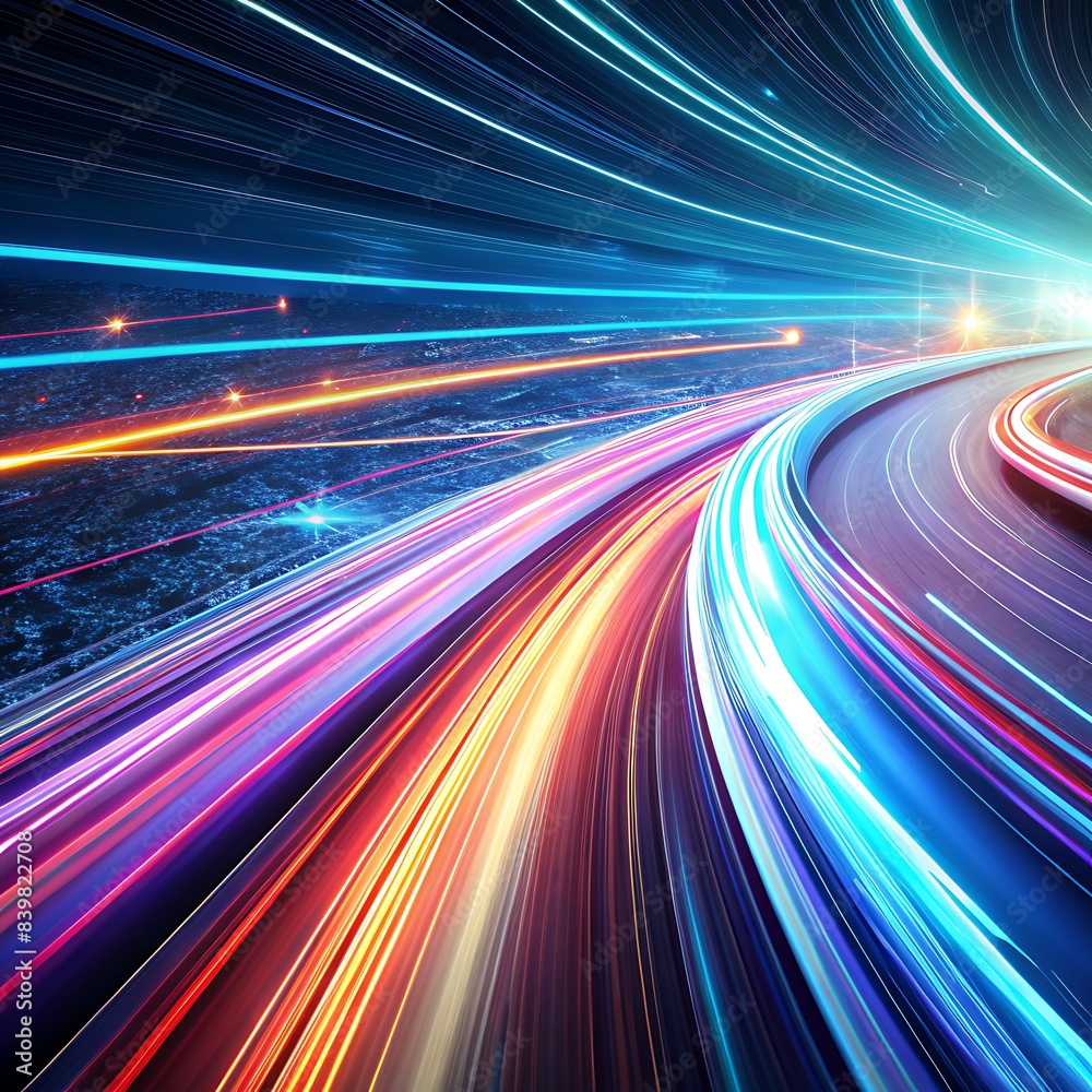 High-Speed Data Transfer, High Speed trails in motion High-Speed Data Transfer, High Speed trails in motion
