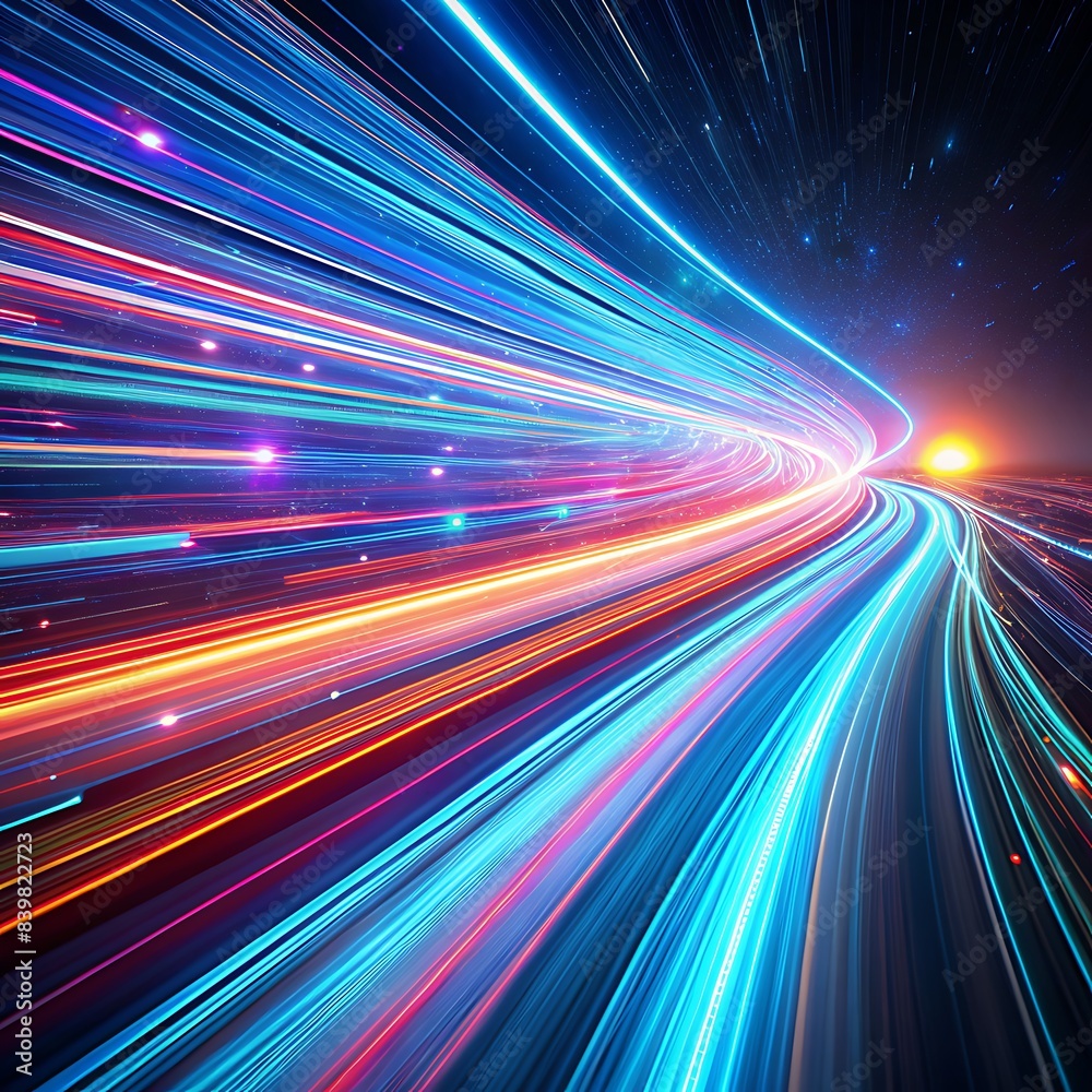 Obraz premium High-Speed Data Transfer, High Speed trails in motion