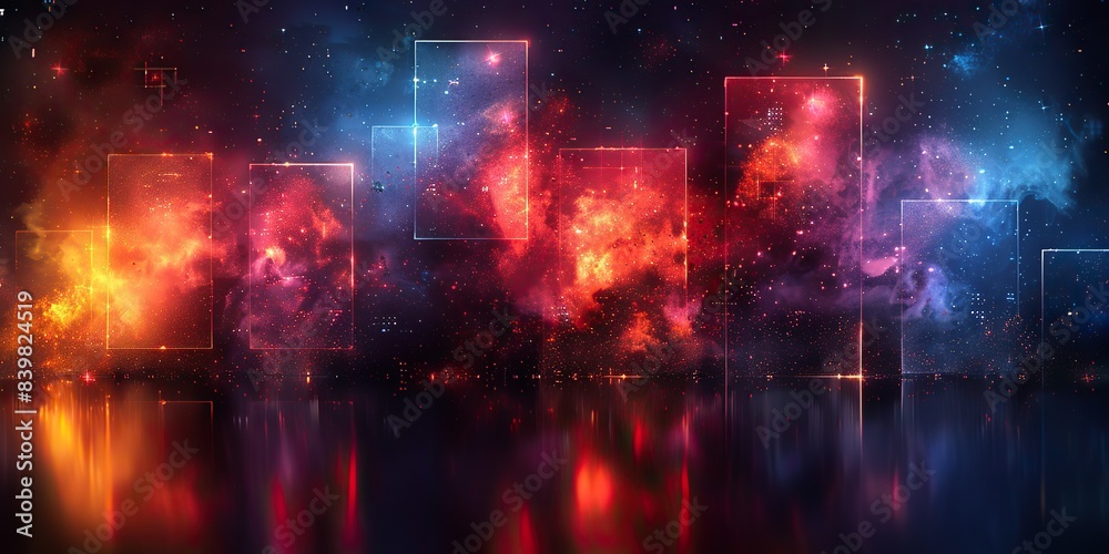 An abstract background with geometric shapes and a digital glitch effect. An abstract background with geometric shapes and a digital glitch effect.