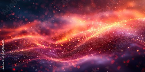 A vibrant digital background with swirling lines and particles in motion.