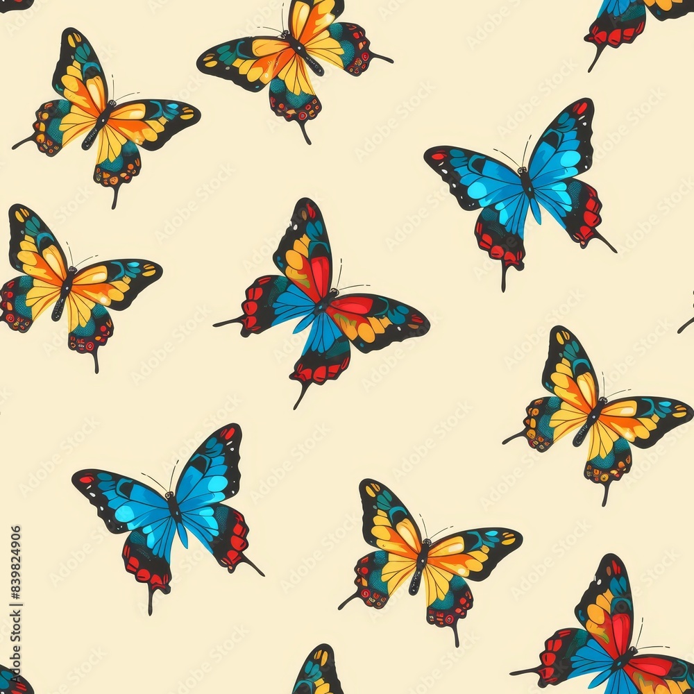 Colorful Butterfly Seamless Pattern Colorful Butterfly Seamless Pattern