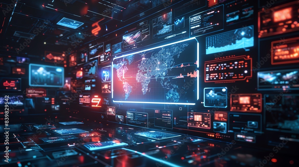 Illustration of a smart TV with a digital interface, showcasing advanced entertainment technology Illustration of a smart TV with a digital interface, showcasing advanced entertainment technology