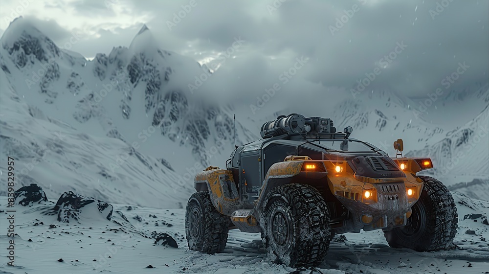 Obraz premium AI technology in autonomous exploration of harsh environments.