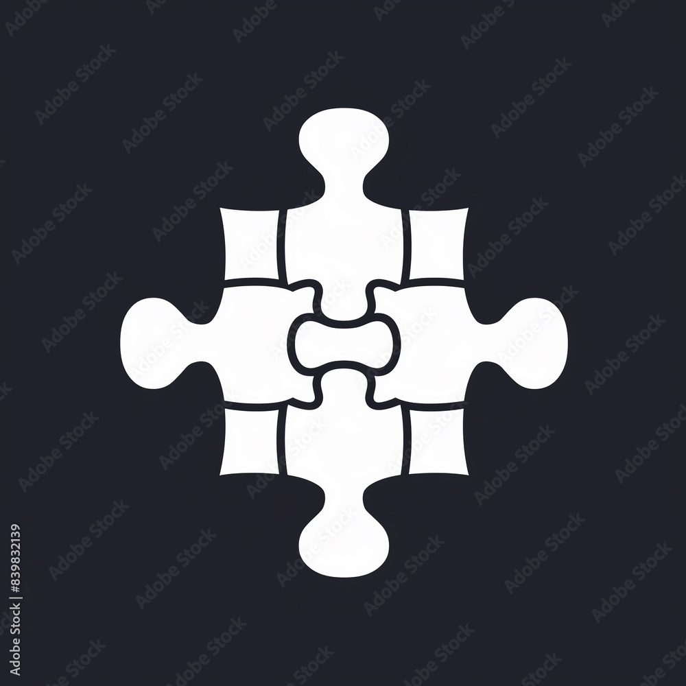 Icon of a puzzle piece representing business strategy and problem-solving, minimalist and elegant design Icon of a puzzle piece representing business strategy and problem-solving, minimalist and elegant design