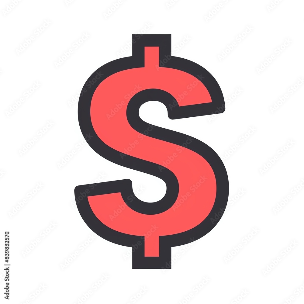 Icon of a dollar sign symbolizing finance and economics, simple and bold design Icon of a dollar sign symbolizing finance and economics, simple and bold design
