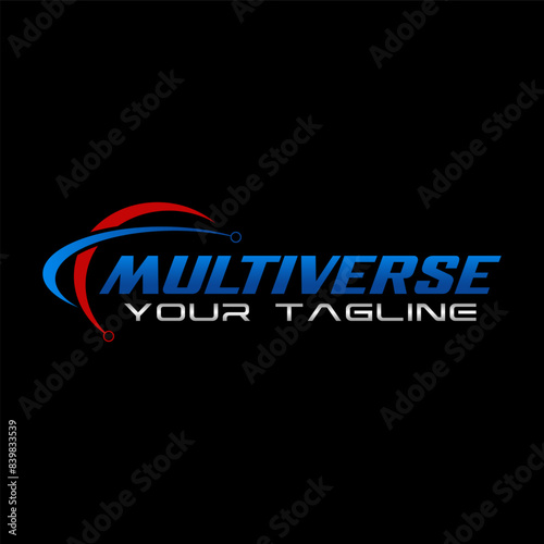 Typography multiverse wordmark logo design