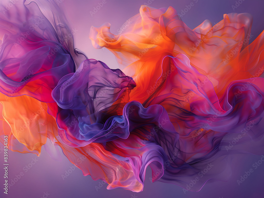 Abstract fluid design with flowing curves and a dynamic interplay of light and color. A blend of purple and warm orange tones. The soft, swirling shapes evoke a feeling of energy and fluidity. Abstract fluid design with flowing curves and a dynamic interplay of light and color. A blend of purple and warm orange tones. The soft, swirling shapes evoke a feeling of energy and fluidity.