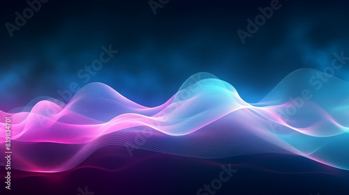 Abstract Neon Waves: Glowing Colorful Flow and Depth.