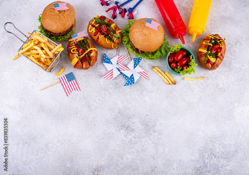 Traditional American food for celebrating July 4 Independence Day