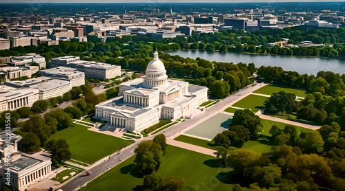 Aerial Views of Washington, DC. Urban Elevation photo