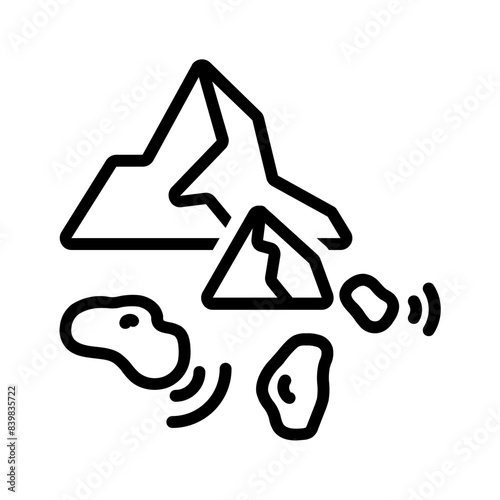 Vector black line icon for Ice breaking